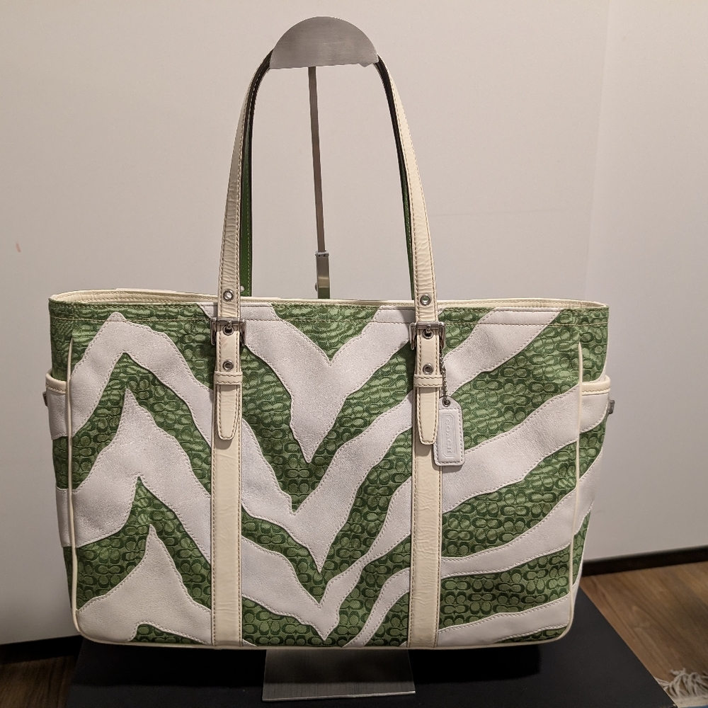 Vintage Coach Zebra Stripe Gallery Tote